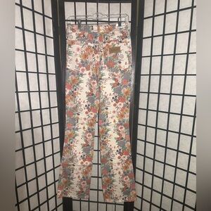 Wrangler Westward 626 High Rise Bootcut Jeans Women's 27X34 Floral Print Cream
